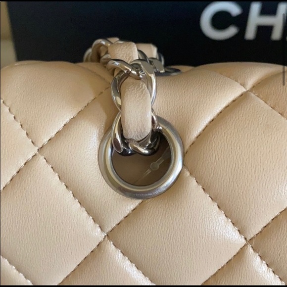 CHANEL CLASSIC LAMBSKIN DOUBLE FLAP MEDIUM BAG - Picture 5 of 14